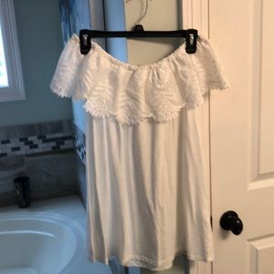 off shoulder white top